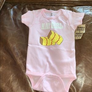 Hay Girl Onesie Baby Girl 12-18m NWT